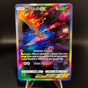 Moltres ex Carta Holográfica Pokémon TCG de Bolso Feita por Você Mesmo - Detalhes Nítidos!