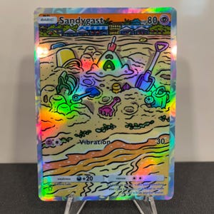 Carta de bolso Pokémon Holográfica TCG Sandygast feita por você mesmo - Detalhes nítidos!