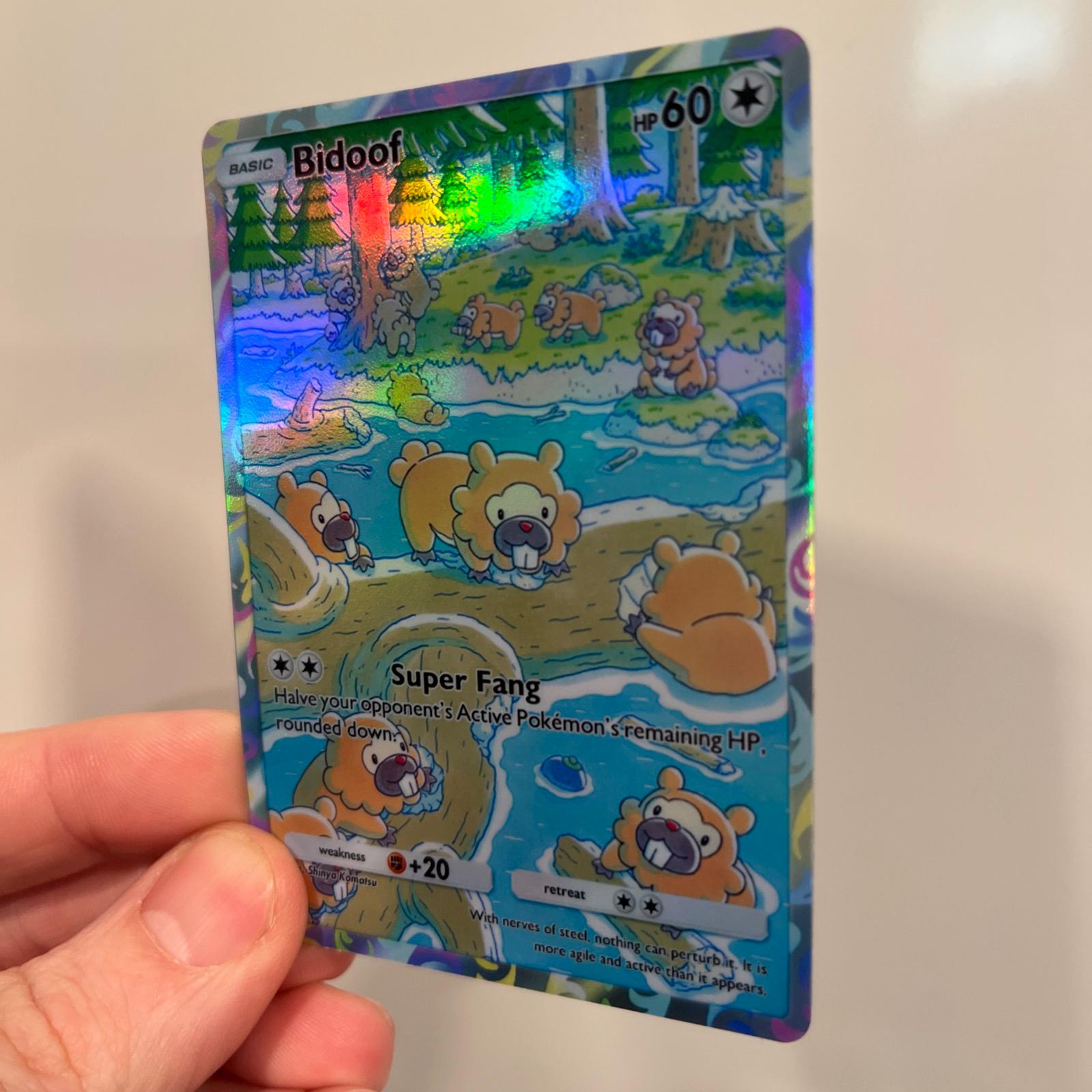 Bidoof Holographic Pokmon TCG Pocket Self Made Card - Sharp Details! - Etsy