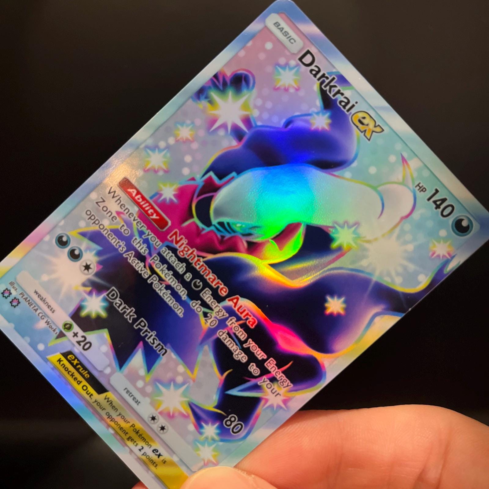 Shiny Darkrai Ex - Holo Fan Card Pokmon TCG Pocket Art | Deluxe Ex (a4b) -  Etsy