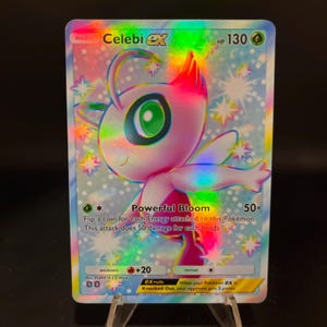 Carta de bolso holográfica Pokémon TCG Celebi ex brilhante feita por você mesmo - Detalhes nítidos!