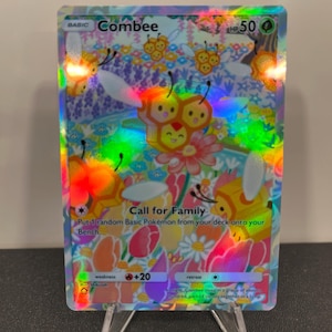 Carta de bolso Pokémon Holográfica Combee TCG feita por você mesmo - Detalhes nítidos!