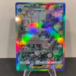 Carta de bolso Mismagius ex Holográfica Pokémon TCG feita por você mesmo - Detalhes nítidos!