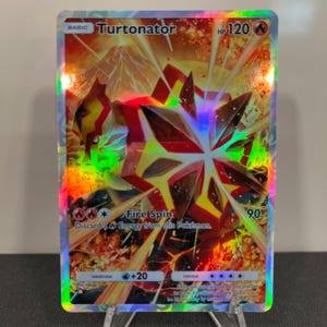 Carta de bolso holográfica Pokémon TCG Turtonator feita por você mesmo - Detalhes nítidos!