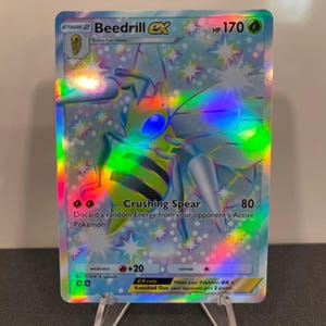 Carta de bolso brilhante Beedrill ex Holográfica Pokémon TCG feita por você mesmo - Detalhes nítidos!
