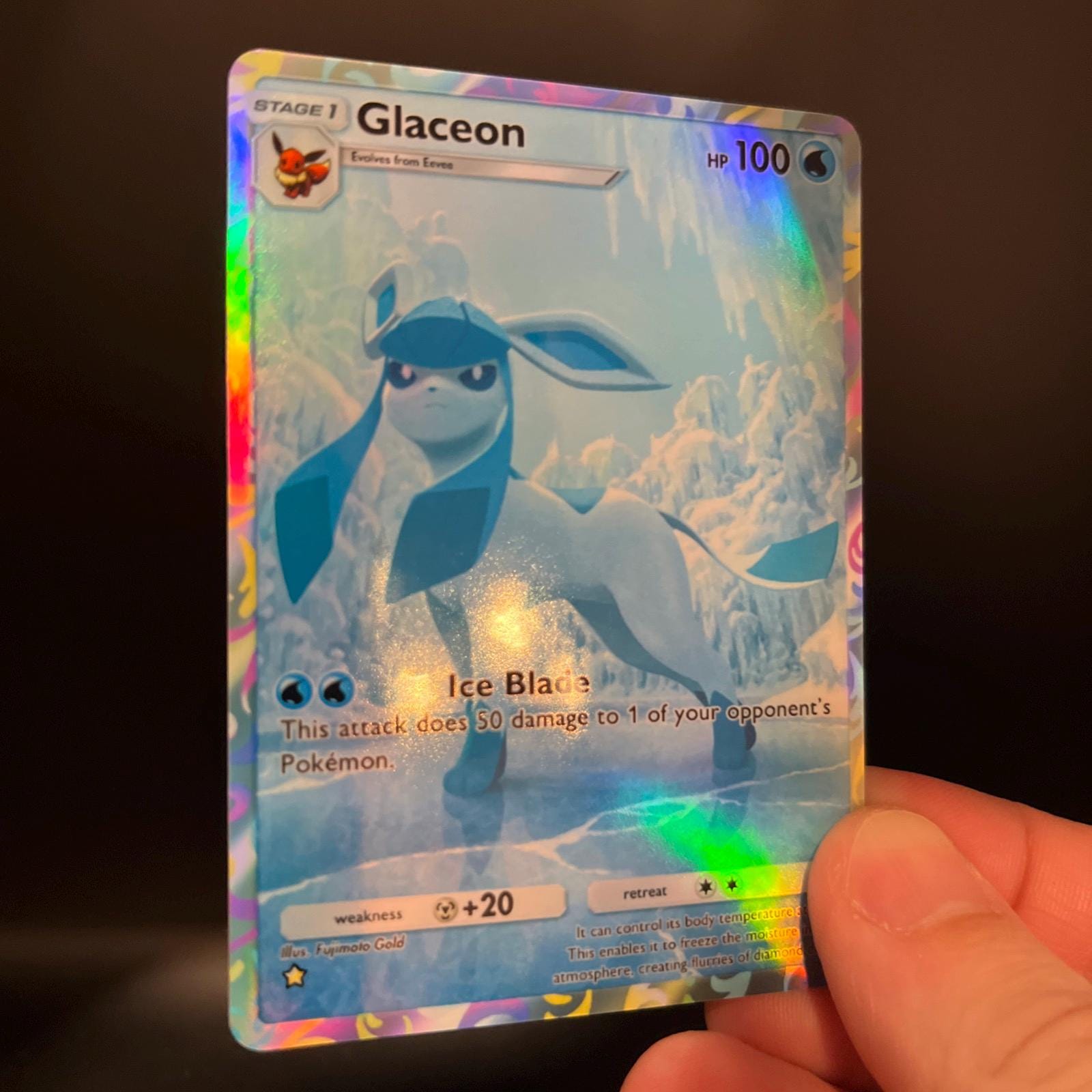 Glaceon Fan-made Holographic Pokmon TCG Pocket Card | Eevee Grove - Etsy