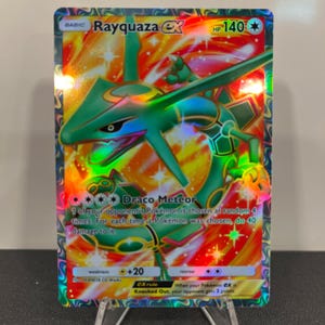 Rayquaza ex Carta de bolso holográfica Pokémon TCG feita por você mesmo - Detalhes nítidos!