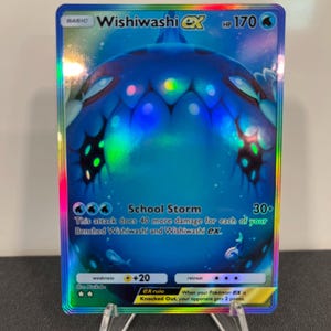 Cartão de bolso Wishiwashi ex Holográfico Pokémon TCG feito por você mesmo - Detalhes nítidos!