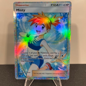 Carta de bolso holográfica Pokémon TCG da Misty Trainer feita por você mesmo - Detalhes nítidos!