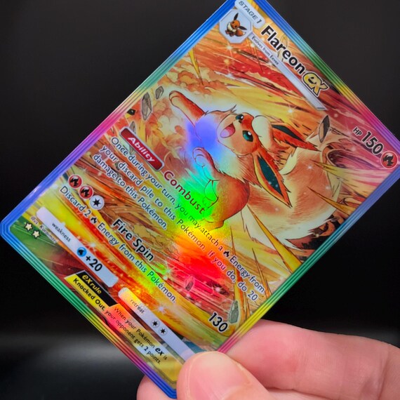 holographic flareon card Flareon Ex Fan-made Holographic Pokémon TCG Pocket Card | Eevee Grove