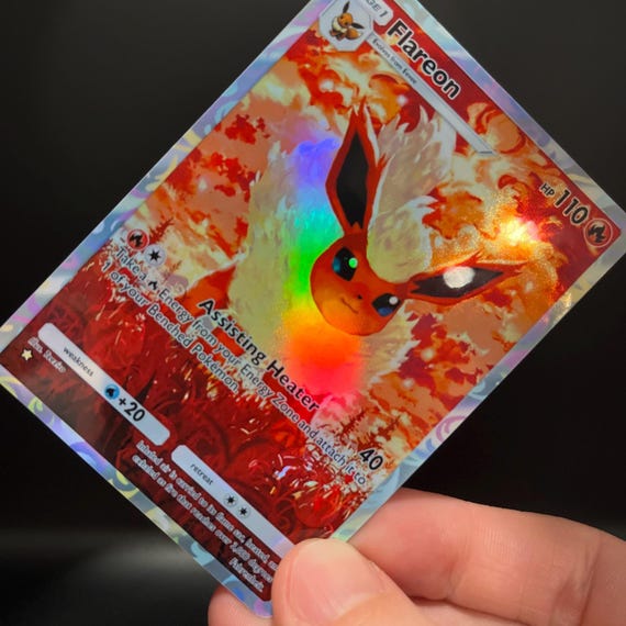 rare flareon pokemon card if tails Flareon Fan-made Holographic Pokmon TCG