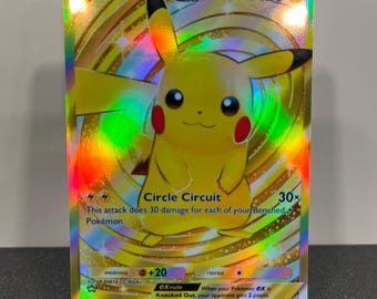 Pikachu Ex Crown Rare Gold Holographic Pokmon TCG Pocket Self Made Card -  Sharp Details! - Etsy