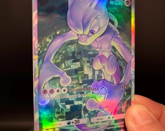 Mewtwo Holographic Pokmon TCG Pocket Self Made Card - Sharp Details! - Etsy