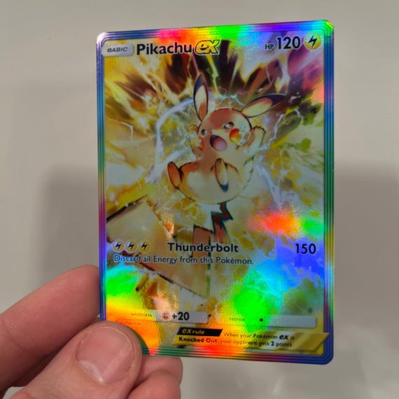 Pikachu Ex Holographic Pokmon TCG Pocket Self Made Card - Sharp Details! -  Etsy