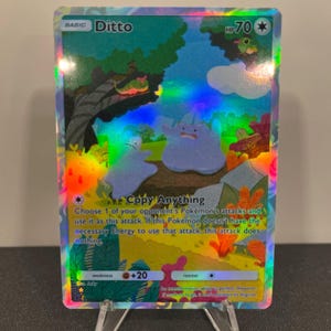 Carta de bolso holográfica do Pokémon TCG Ditto feita por você mesmo - Detalhes nítidos!