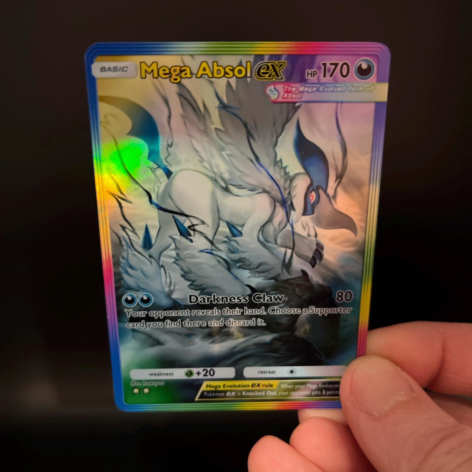 Mega Absol Ex- Pokmon TCG Pocket Premium Holo Custom Card Fan Art - Etsy  Israel
