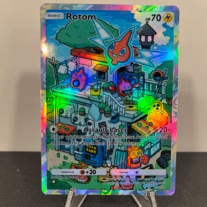 Carta de bolso Rotom Holográfica Pokémon TCG feita por você mesmo - Detalhes nítidos!