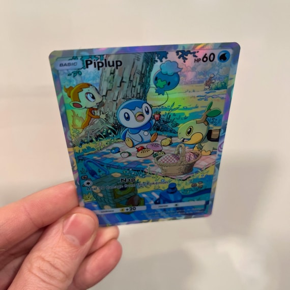 Piplup Holographic Pokmon TCG Pocket Self Made Card - Sharp Details! - Etsy