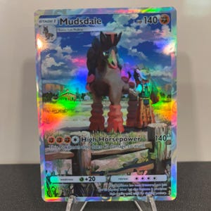 Carta de bolso Pokémon Holográfica TCG Mudsdale feita por você mesmo - Detalhes nítidos!