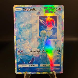 Pokémon TCG Pocket Cresselia Ilustração Holográfica Rara Carta Feita por Você Mesmo