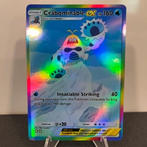 Carta de bolso Crabominable ex Holographic Pokémon TCG feita por você mesmo - Detalhes nítidos!