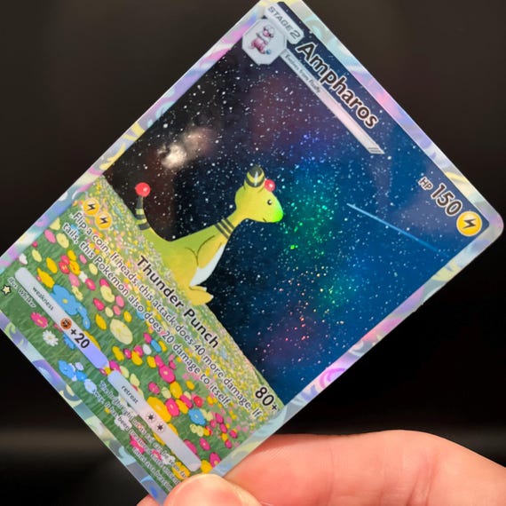 Ampharos - Holo Fan Card Pokmon TCG Pocket Art | Wisdom of Sea and Sky  (A4) - Etsy