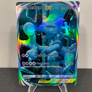 Mewtwo ex Carta de bolso holográfica imersiva Pokémon TCG feita por você mesmo - Detalhes nítidos!