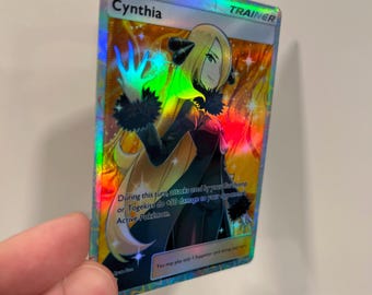 Cynthia Full Art Trainer Holographic Pokmon TCG Pocket Self Made Card -  Sharp Details! - Etsy