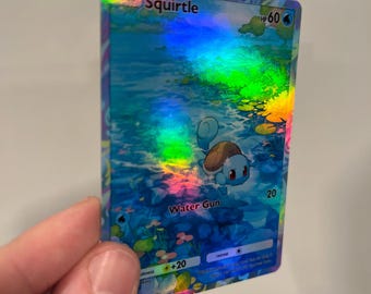 Squirtle Holographic Pokmon TCG Pocket Self Made Card - Sharp Details! -  Etsy