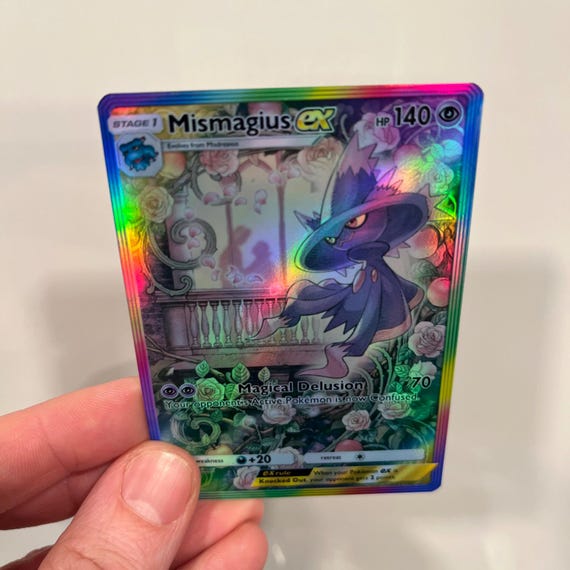 mismagius pokemon card Custom Couple Pkm Card, Personalized Anniversary Trading Card, Anime C main image 0
