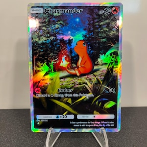 Carta de bolso Pokémon Holográfica Charmander TCG feita por você mesmo - Detalhes nítidos!