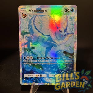 Carta de bolso Pokémon holográfica feita por fãs Vaporeon | Eevee Grove