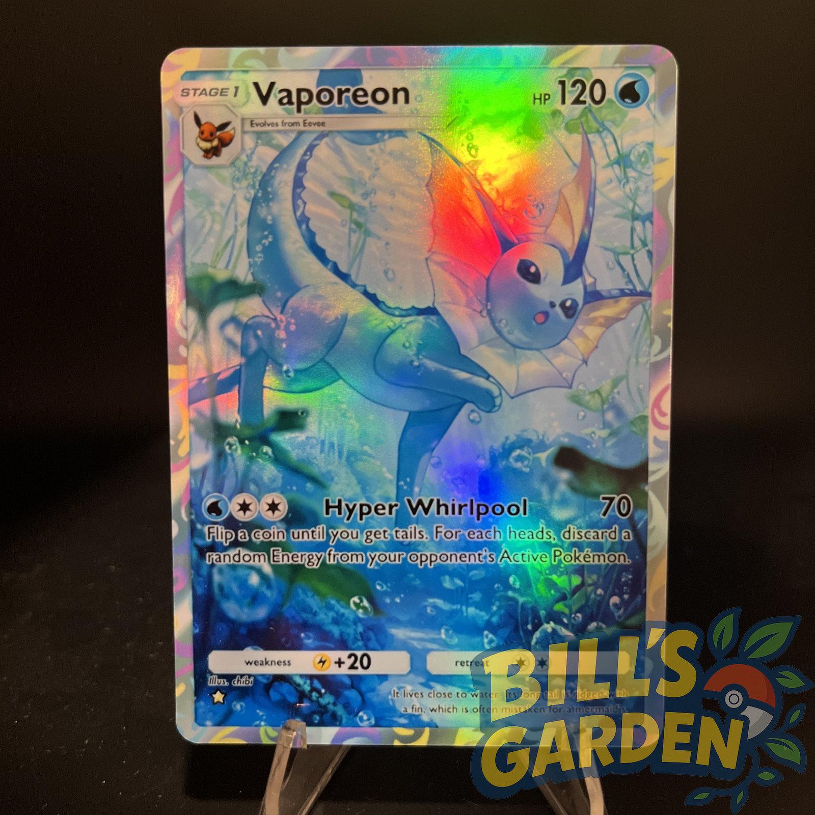 Vaporeon Fan-made Holographic Pokmon TCG Pocket Card | Eevee Grove - Etsy
