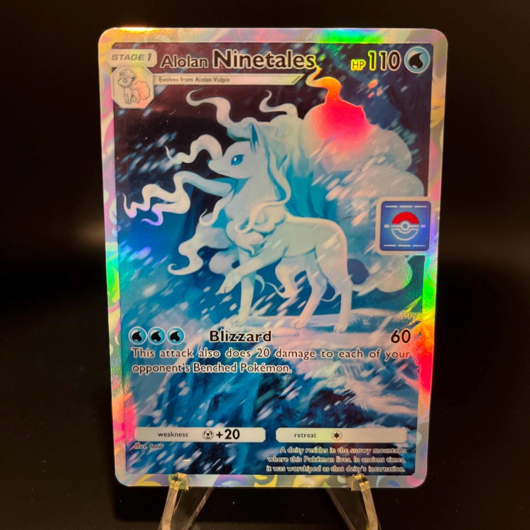 Alolan Ninetails Holographic Pokmon TCG Pocket Self Made Card - Sharp  Details! - Etsy