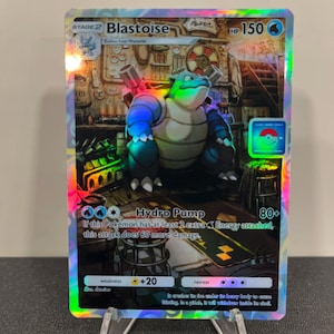 Carta de bolso Pokémon Holográfica Blastoise TCG feita por você mesmo - Detalhes nítidos!