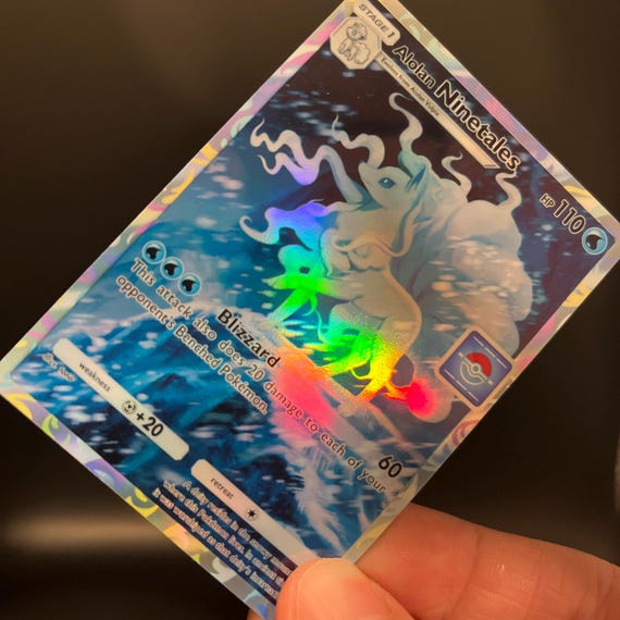 Alolan Ninetails Holographic Pokmon TCG Pocket Self Made Card - Sharp  Details! - Etsy