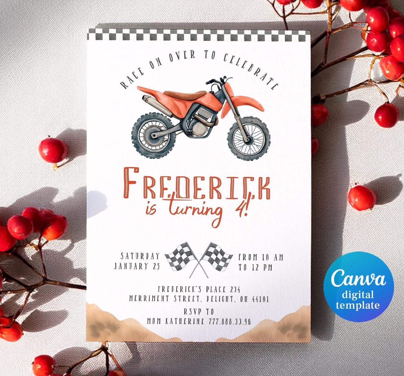Motocross Birthday Invitation, Bike Birthday Invitation, Extreme ...