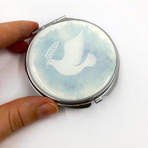 Portagioie, colomba, grigio, blu, portarosario, portagioie, regalo per battesimo, gioielli per battesimo, gioielli per comunione, regalo per comunione, portarosario