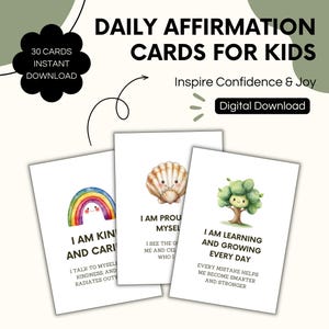 Tarjetas de afirmación para niños, tarjetas didácticas Montessori, amor propio, aumento de la confianza, citas positivas, obsequios para bolsas de fiesta, para una vida brillante y feliz.