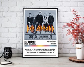affiche de Def Leppard | Affiche de l'album Live At The Leadmill | Affiche de musique | Poster de la pochette de l'album | Décoration murale | Cadeau musique