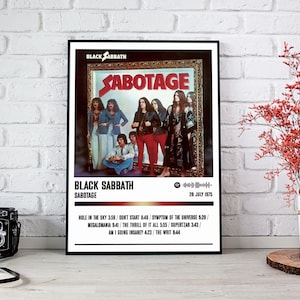 Black Sabbath Poster Print | Sabotage Album Poster | Music Poster | Album Cover Poster | Wall Decor | Music Gift