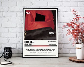 Affiche Billy Joel | Poster d'album Storm Front | Affiche de musique | Poster de la pochette de l'album | Décoration murale | Cadeau musique