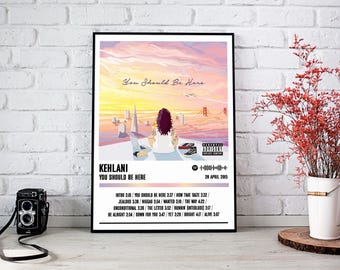 Affiche Kehlani imprimée | Vous devriez être ici, affiche de l'album | Affiche de musique | Poster de la pochette de l'album | Décoration murale | Cadeau musique
