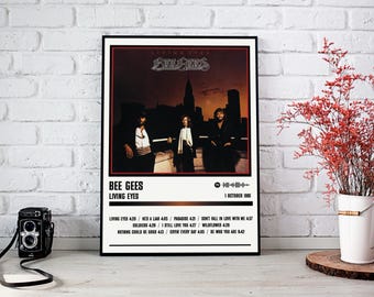 Poster Bee Gees | Poster de l'album Les yeux vivants | Affiche de musique | Poster de la pochette de l'album | Décoration murale | Cadeau musique