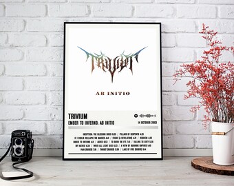 Poster imprimé Trivium | de Ember to Inferno ab inito | Affiche de musique | Poster de la pochette de l'album | Décoration murale | Cadeau musique