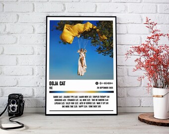 Poster chat Doja | Affiche de l'album Vie | Affiche de musique | Poster de la pochette de l'album | Décoration murale | Cadeau musique