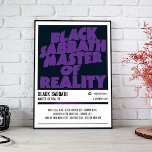 Black Sabbath Poster Print | Master of Reality Album Poster | Music Poster | Album Cover Poster | Wall Decor | Music Gift
