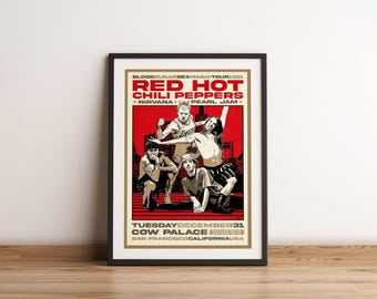 Red Hot Chili Peppers Poster Druck | Red Hot Chili Peppers Vintage Poster | Musik Poster | Album Cover Poster | Wanddekoration | Musik Geschenk