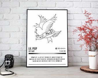 Lil Peep Poster Print | Cry Baby Album Poster | Music Poster | Album Cover Poster | Wall Decor | Music Gift