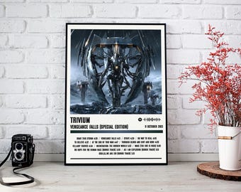 Poster imprimé Trivium | Poster de l'album édition spéciale Vengeance Falls | Affiche de musique | Poster de la pochette de l'album | Décoration murale | Cadeau musique